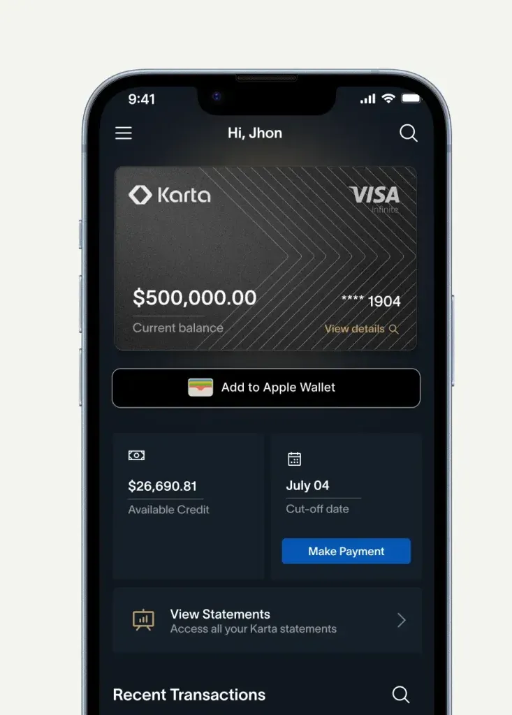 Karta digital card — Apple Pay activation in the iOS wallet