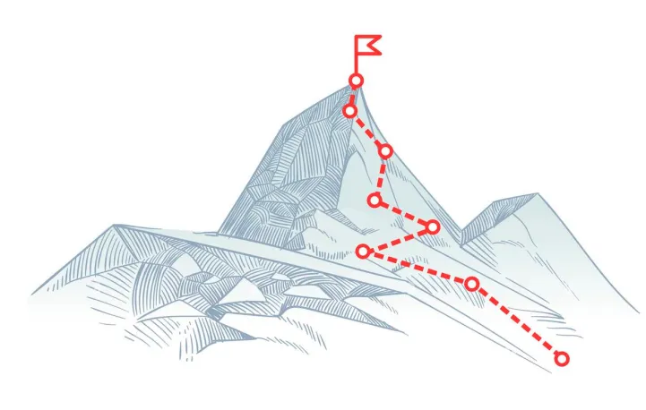 North Face Growth — mountain climb illustration